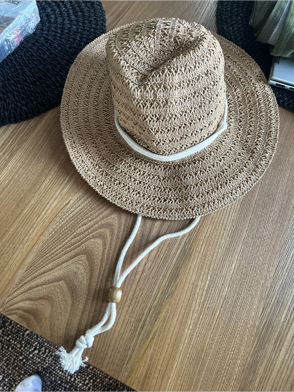 GAP Straw Sun Hat with Cream Chin Cord